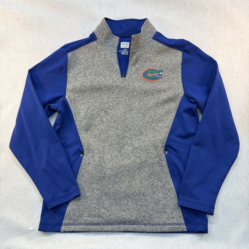Box Seat Clothing Sz L University Of Florida Gators 1/4 Zip Blue/Orange Pullover